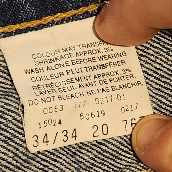 Vintage Levis 619 Jean Shorts Jorts Cutoffs Frayed Dark Festival Orange Tab 31 - Picture 8 of 9